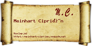 Meinhart Ciprián névjegykártya